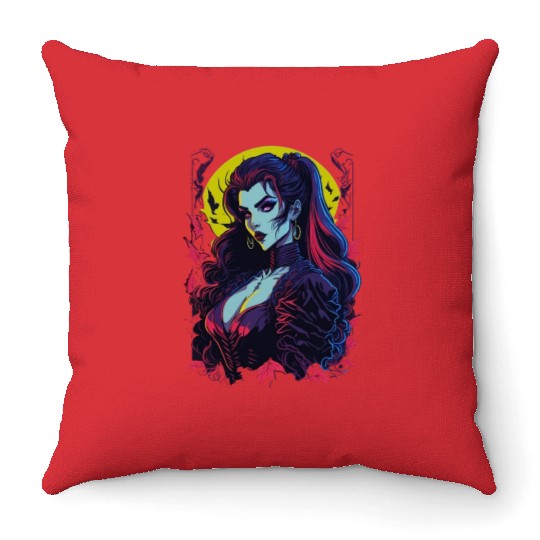 Vampire Girl Throw Pillows