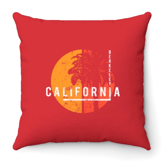 Berkeley California Cool Palm Tree Native Throw Pillows