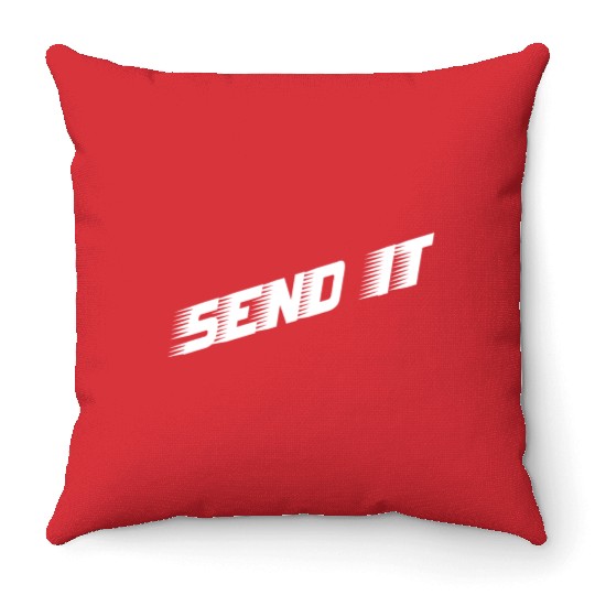 Dirt Bike Send It Motocross Throw Pillows
