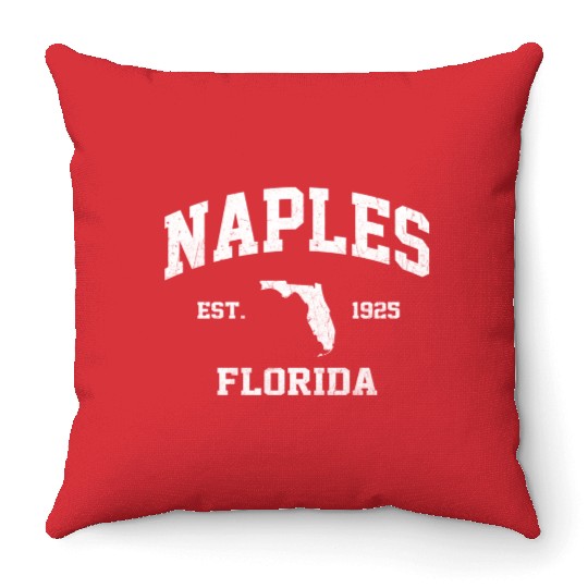 Naples Florida Fl State Athletic Style Throw Pillows