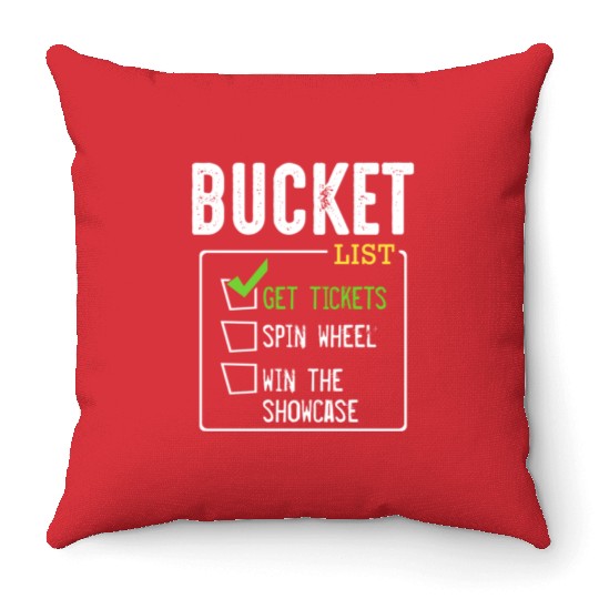 Bucket List Get Tickets Win Game Show Lucky Throw Pillows