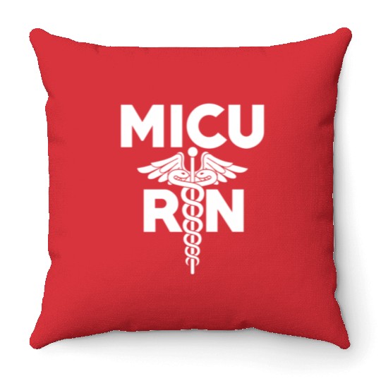 Micu Registered Nurse Intensive Care Unit Rn Staff Throw Pillows