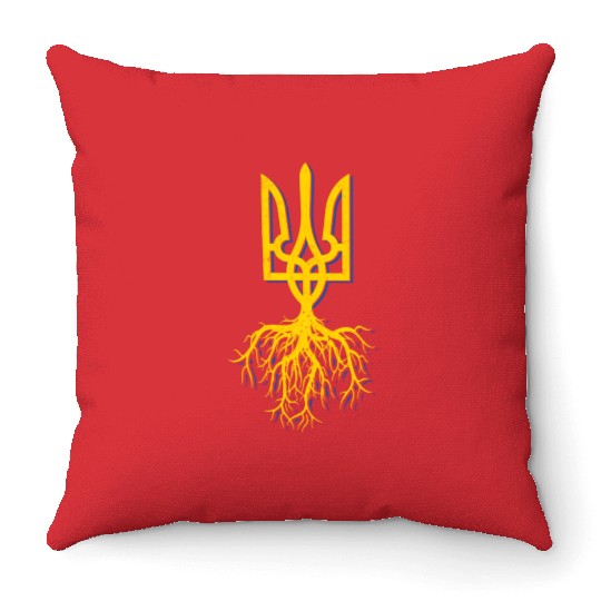 Ukraine Symbol Roo I Stand With Ukraine Free Throw Pillows