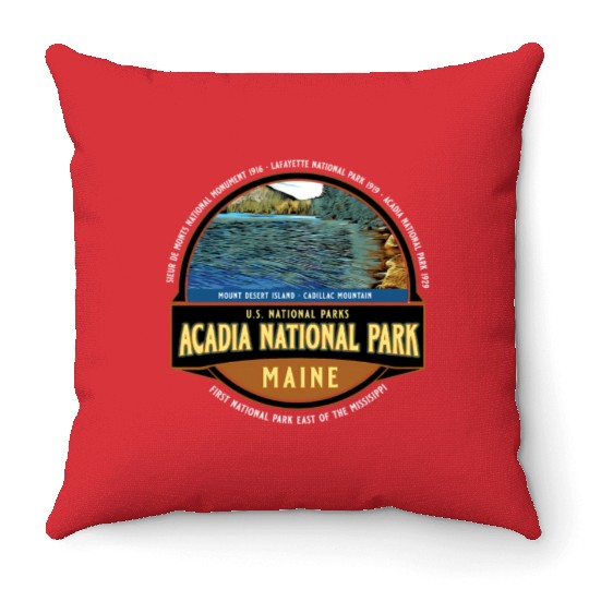 Acadia National Park Maine Vacation Throw Pillows