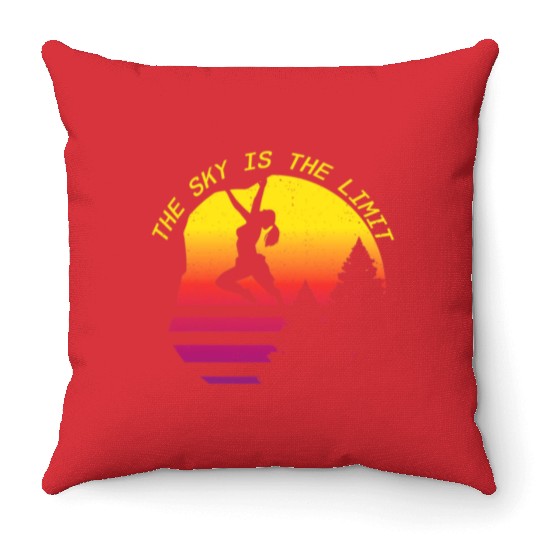 Sky Is The Limit Rock Climbing Free Wall Indoor Throw Pillows