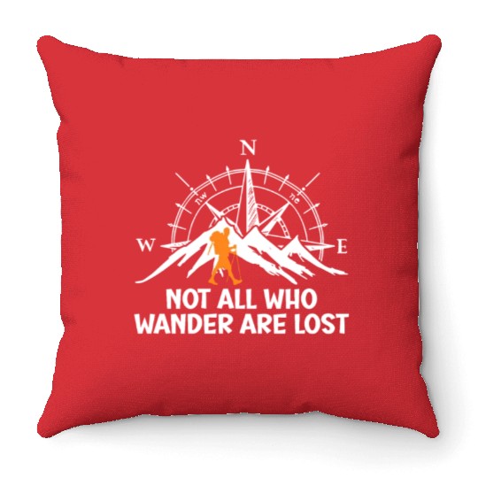 Hiker funny Wanderlust Mountaineer Hiking Throw Pillows