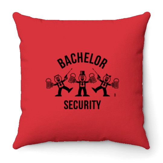Bachelor Security (Caricature / Dance / 1C) Throw Pillows