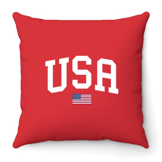 Usa Patriotic American Flag July 4Th Throw Pillows