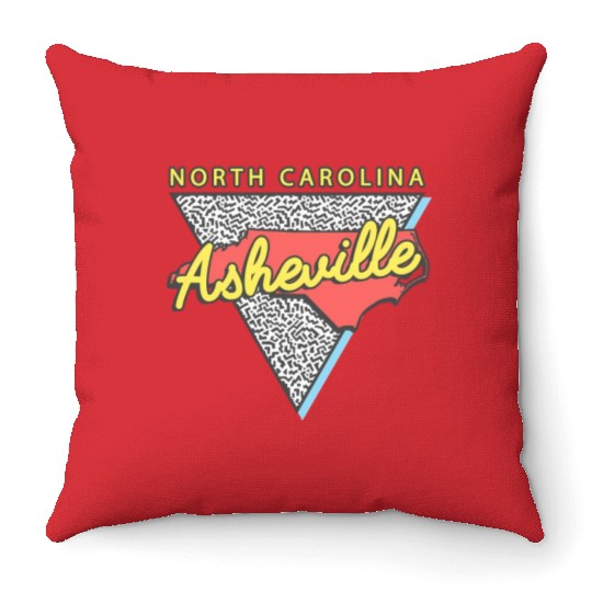 Asheville North Carolina Triangle Nc City Throw Pillows