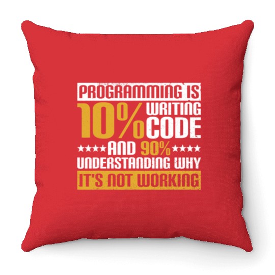 Software Developer Binary Computer Science Funny P Throw Pillows