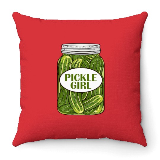 Pickle Girl Who Loves Pickles Throw Pillows