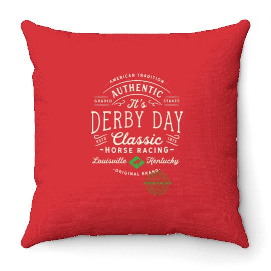 Derby Day Louisville Kentucky Horse Racing Throw Pillows