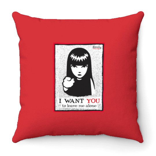 Emily The Strange I Want You To Leave Me Alone Throw Pillows