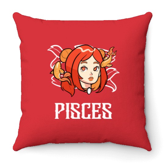 Pisces Horoscope Astrology Tarot Card Star Sign Throw Pillows