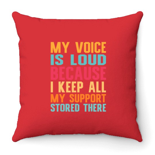 Social Worker My voice is loud social work Throw Pillows