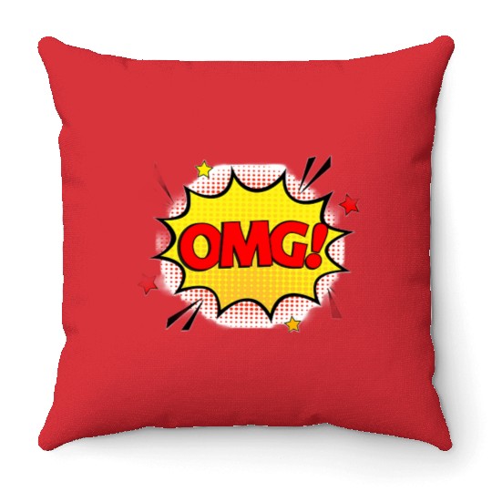 OMG design Throw Pillows