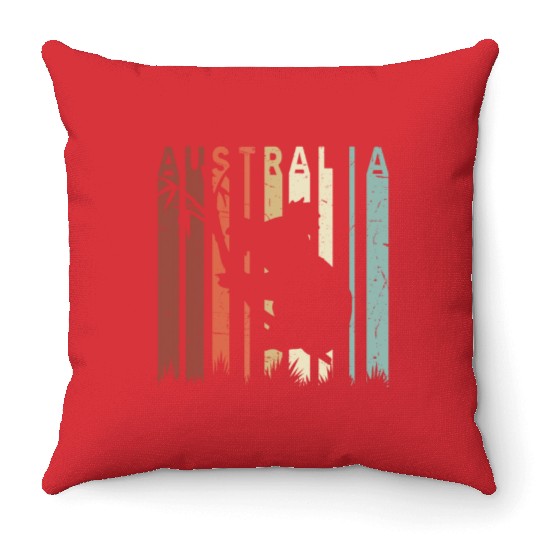 Retro Koala Bear Lover Distressed Australian Koala Throw Pillows
