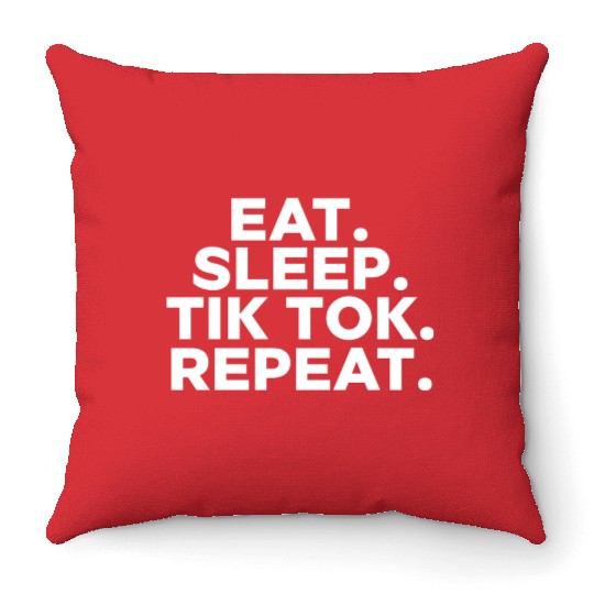 Eat Sleep tiktok Repeat retro vintage colors Throw Pillows