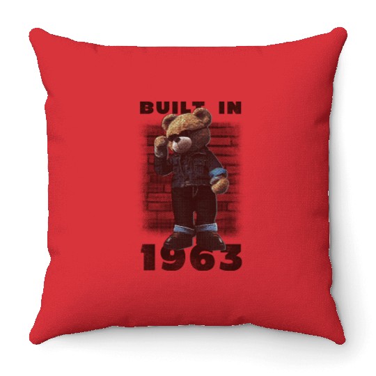 Built in 1963 Bday Gift for Him | 60 years old Throw Pillows