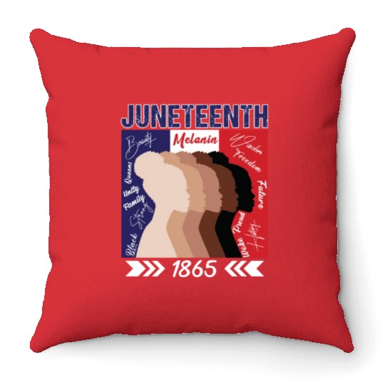 Celebrating Juneteenth with Melanin Women Throw Pillows