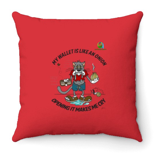 Crying Onion Wallet Humor Throw Pillows