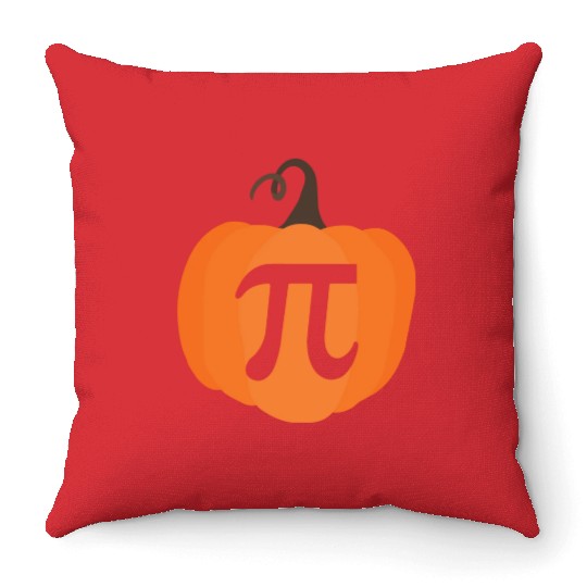 Funny Pi Pumpkin Halloween Thanksgiving And Pi Day Throw Pillows