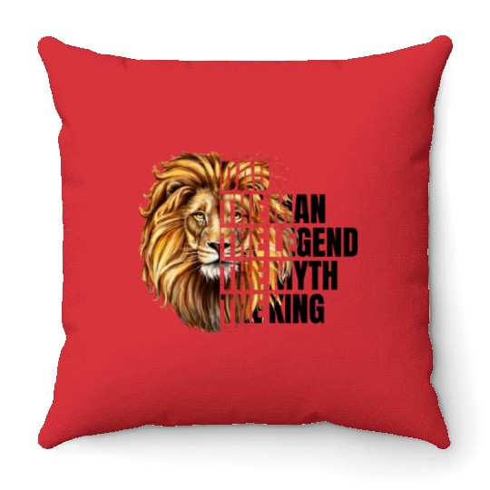 Dad the Man the Legend Leopard Lion Png Throw Pillows