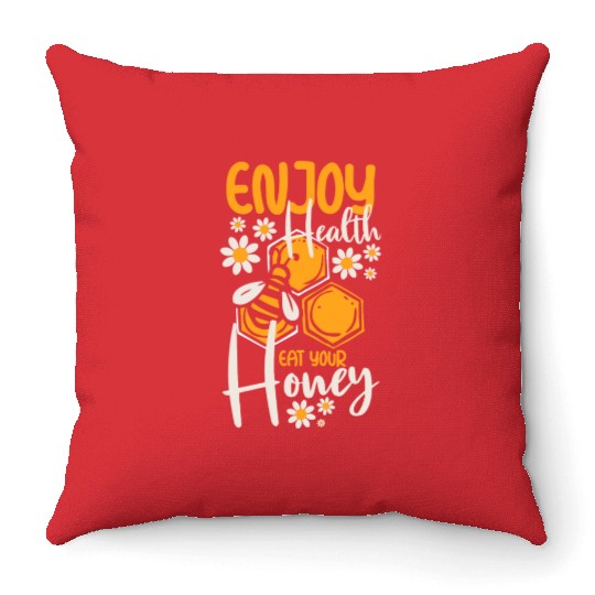 Beekeeper Flower Throw Pillows