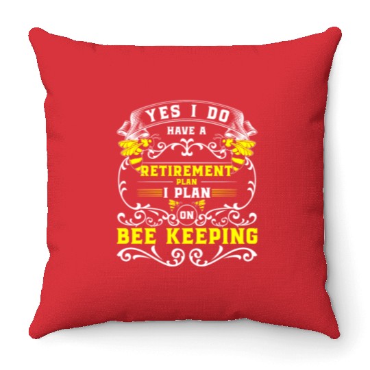 Beekeeper Flowers Cute Animal Protection Throw Pillows