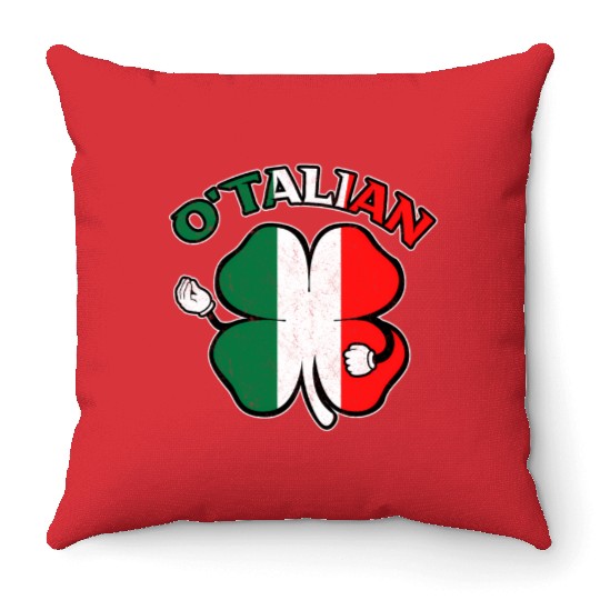 Italian St Patric Day Irish Italian O'Talian Throw Pillows