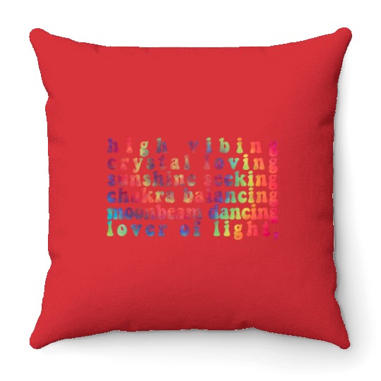 High Vibing Crystal Loving Sunshine Seeking Chakra Throw Pillows