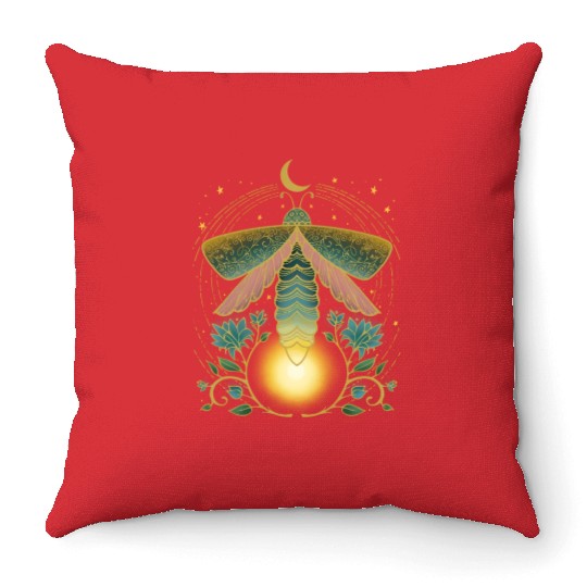 Firefly Magical Lunar Mystical For Nature Throw Pillows
