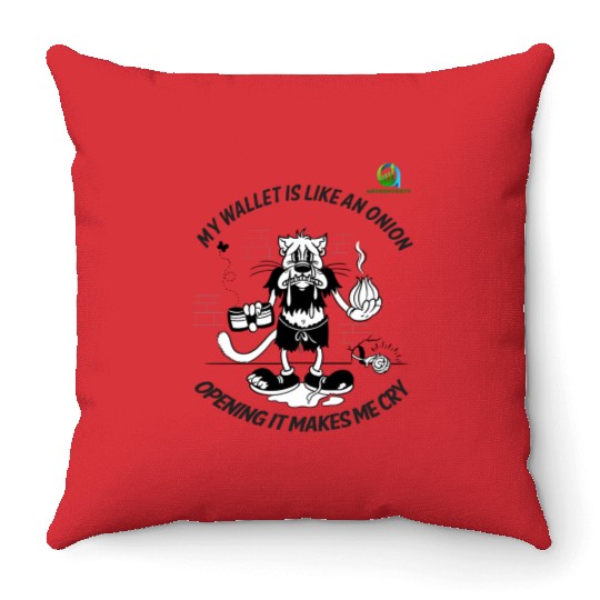 Crying Onion Wallet Humor Throw Pillows