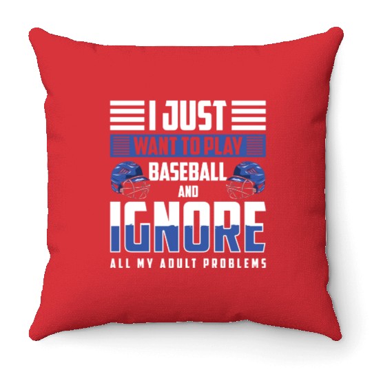 Baseball Pitcher America Baseballer Throw Pillows