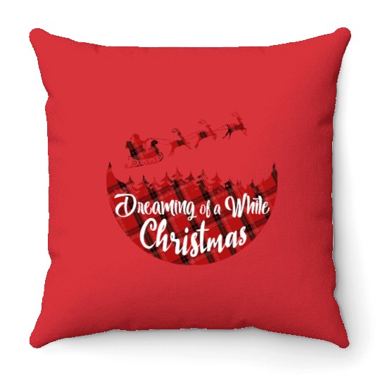 Dreaming of a White Christmas Throw Pillows