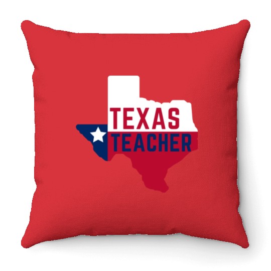Texas Teacher Life Flag Style Throw Pillows