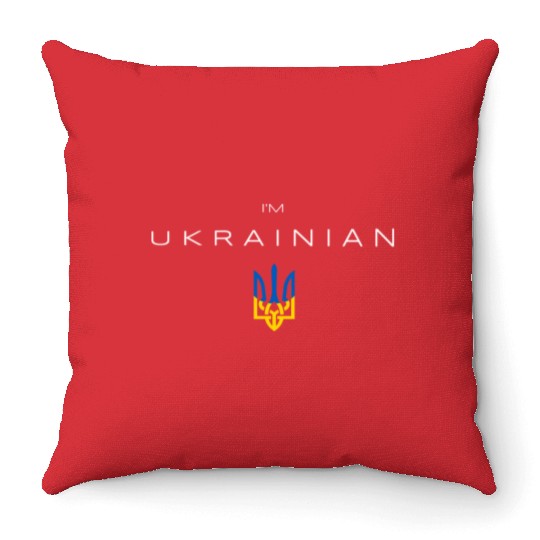 I am Ukrainian - I am from Ukraine Trident Flag Throw Pillows