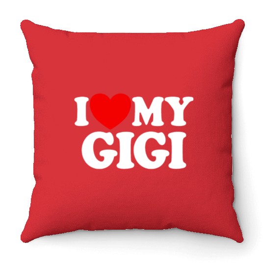 I Love My Gigi Red Heart Grandkids I Love My Gigi Throw Pillows