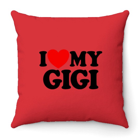 I Love My Gigi Red Heart Grandkids I Love My Gigi Throw Pillows