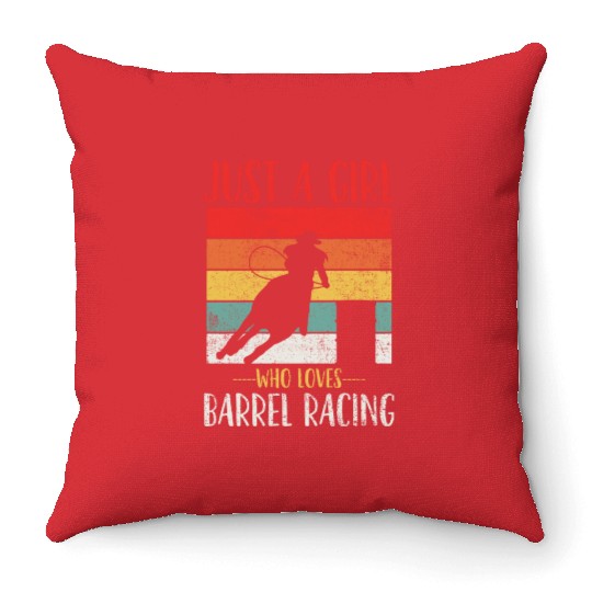 Barrel Racing Cowgirl Vintage Throw Pillows