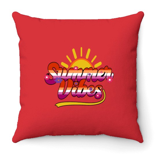 LGBTQ Summer Vibes, Summer Vacation, Lesbian Throw Pillows