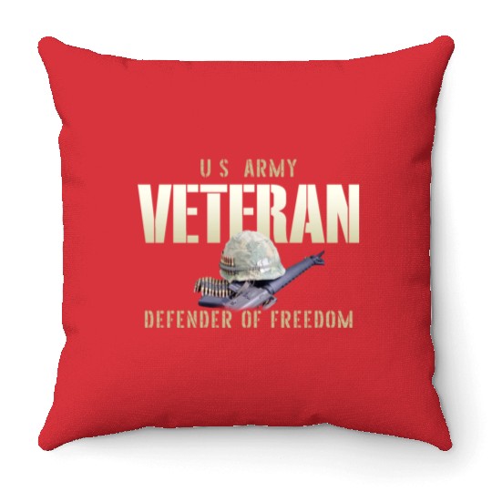 US Army Veteran: Defender of Freedom Throw Pillows