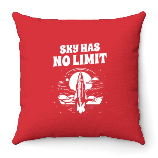 Aerospace engineer sky no limit rocket scientist Throw Pillows