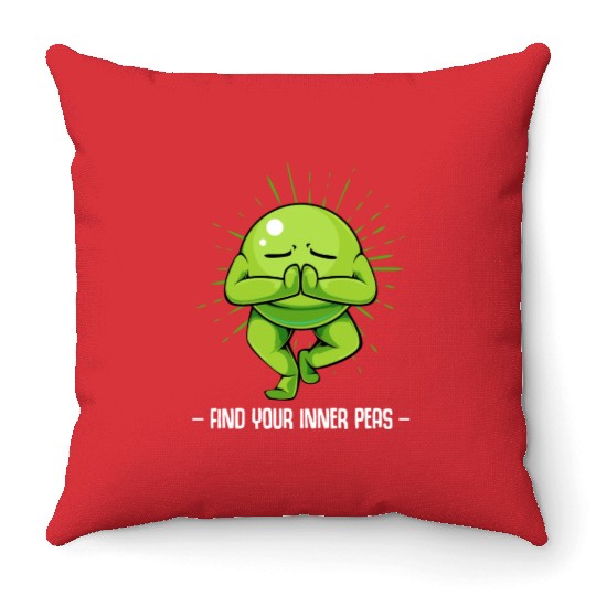 Peas Find Your Inner Peas Funny Vegetable Pun Throw Pillows
