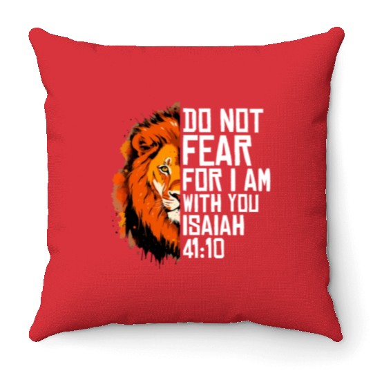 Christian Religious Bible Verse Sayings Lion Fear Throw Pillows