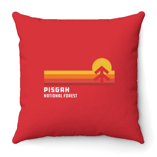 Retro Sunset Pisgah National Forest Asheville Throw Pillows