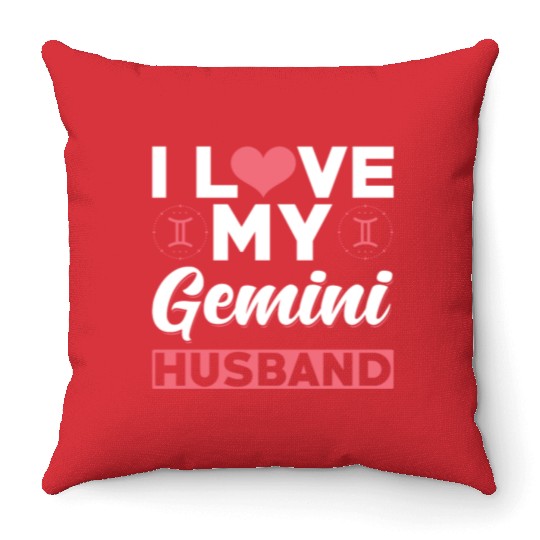 I love my Gemini Husband Throw Pillows