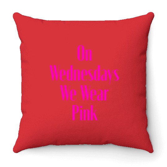 On Wednesdays We Wear Pink vintage Throw Pillows