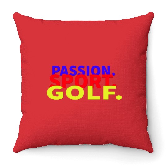 passion sport golf Throw Pillows 80s