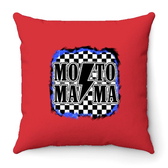 Moto Mama Motocross Racing Dirt Bike Mom Son Race Throw Pillows